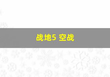 战地5 空战